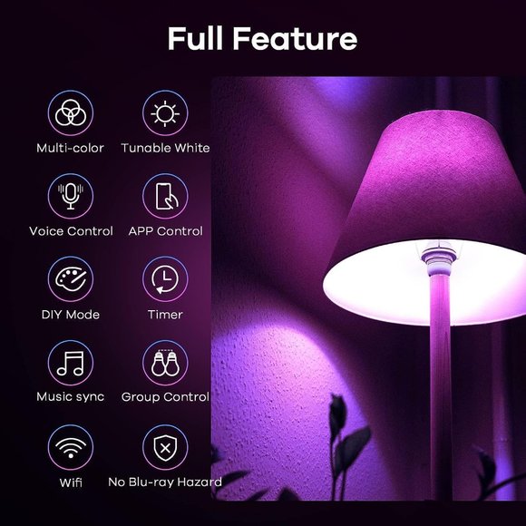 Linkind Matter WiFi Smart Light Bulbs Work with Apple Home/Siri/Google Home/Alex - Picture 6 of 9